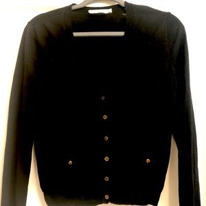 Wool buttoned black cardigan Tory Burch
